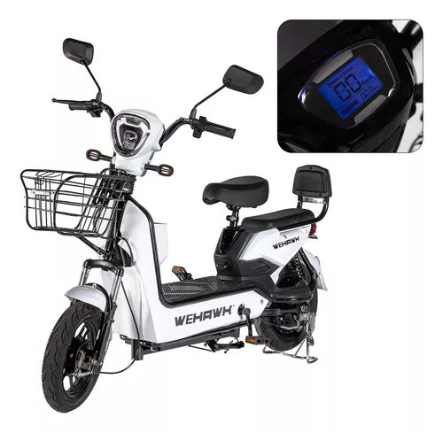 Scooter Bicicleta Eletrica 500w Mini Moto sem CNH Wehawk Basket Autonomia 40Km