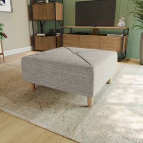 Puff Caddy Kappesberg Linho Cinza Mesclado