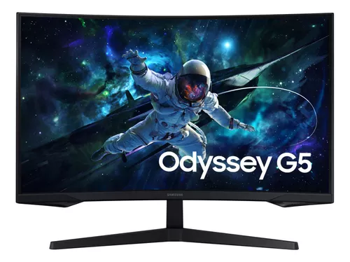 Monitor Gamer Samsung Odyssey G5 32'', Qhd, 165hz, 1ms, Freesync, Hdmi, Dp Preto
