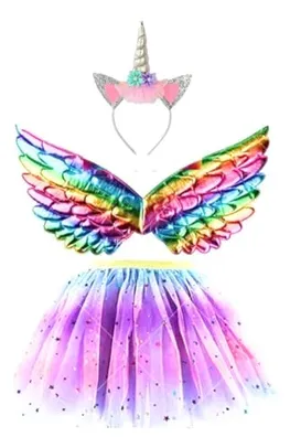 Fantasia Unicornio Lilas, ate P adulto, 40 cm