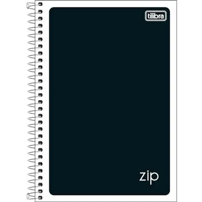 Tilibra - Caderno Espiral Capa Flexível 1/4 Zip Preto 48 Folhas