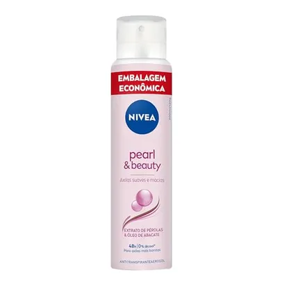 [+Por- R$9] NIVEA Desodorante Antitranspirante Aerossol Pearl & Beauty 200ml - Proteção eficaz de 48 horas contra suor e mau odor