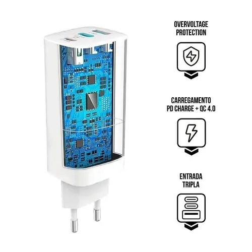 Carregador Turbo Tank Power 4.0 65W - para Macbook, Notebook e Celular - Gshield