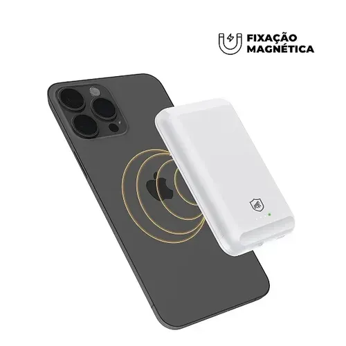REEMBALADO - Carregador Portátil Nano Snap Wireless - Branco - Gshield 5000mAh