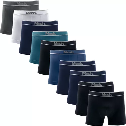 Kit 10 Cuecas Boxer Microfibra Sem Costura Mash