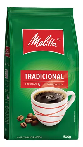 (Add 8un)(R$20,79)Café Torrado e Moído Tradicional Melitta Pacote 500g
