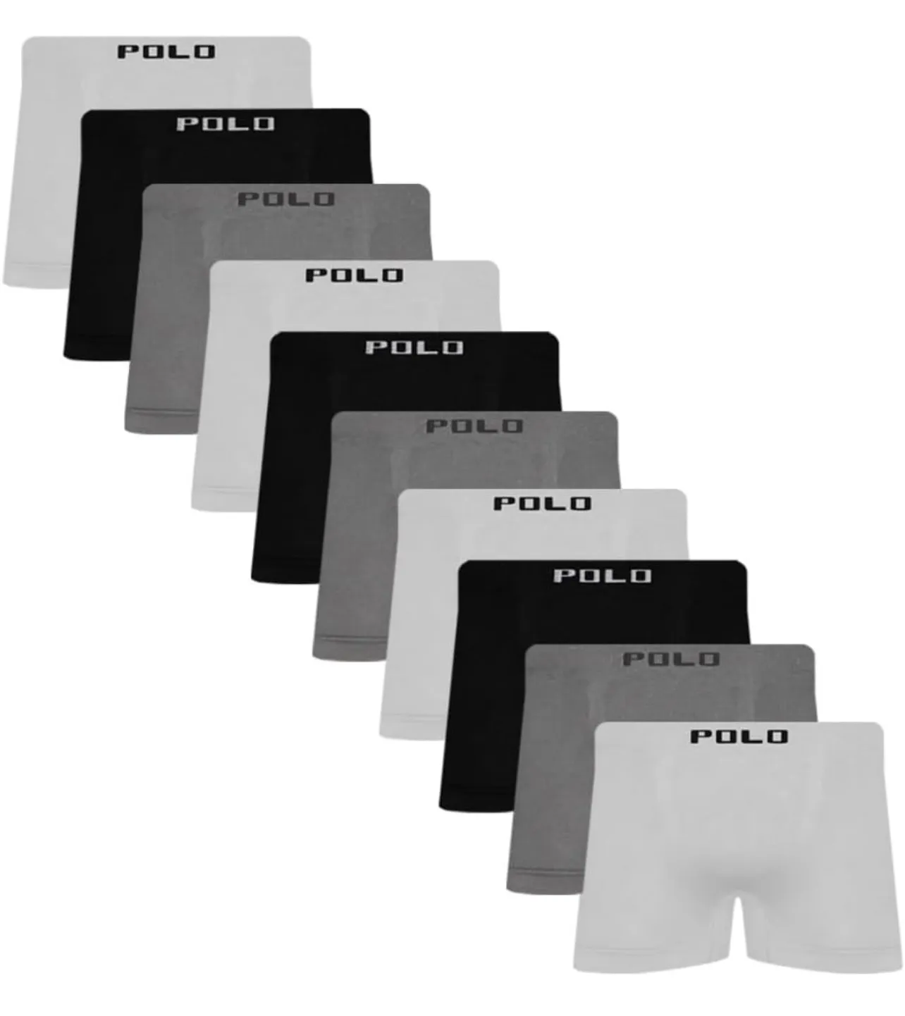 Kit 10 Cuecas Boxer Polo Star Microfibra Sem Costura Colorido