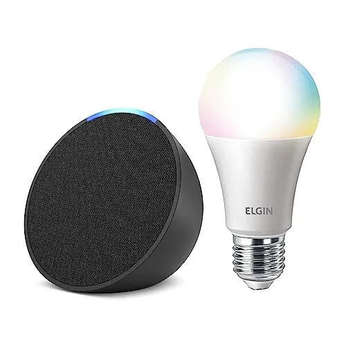 Echo Pop Smart speaker + Lâmpada Elgin 10W