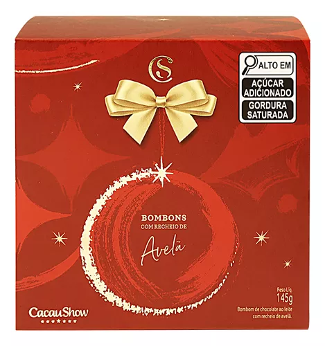Caixa Bombom Cubo Ao Leite Presente Natal 145g Cacau Show