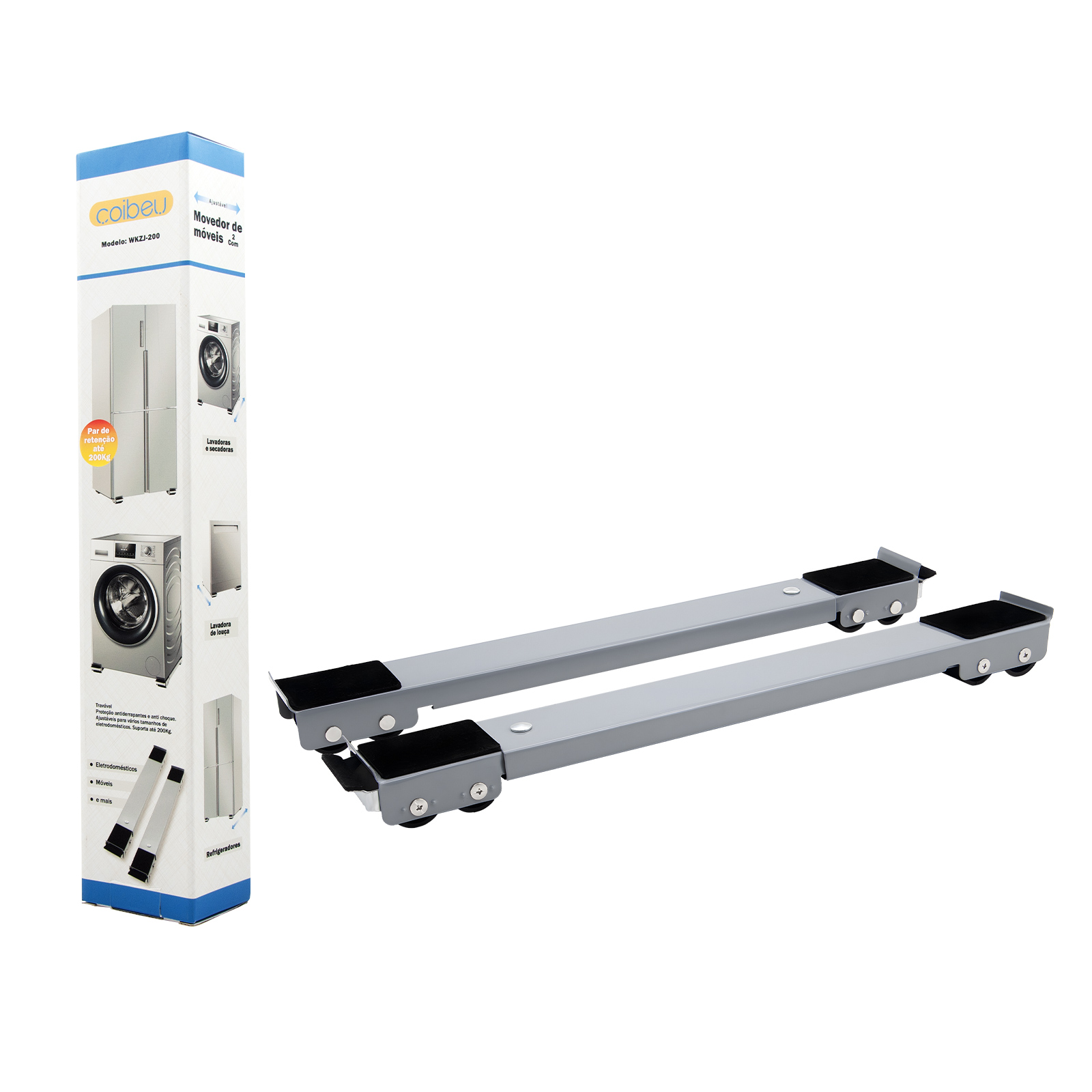 [R$ 16,16 Moedas/App/Brasil] Suporte Universal Ajustável Para Máquina De Lavar Geladeira Móveis Base Carrinho Base Suporte C/ Rodinhas