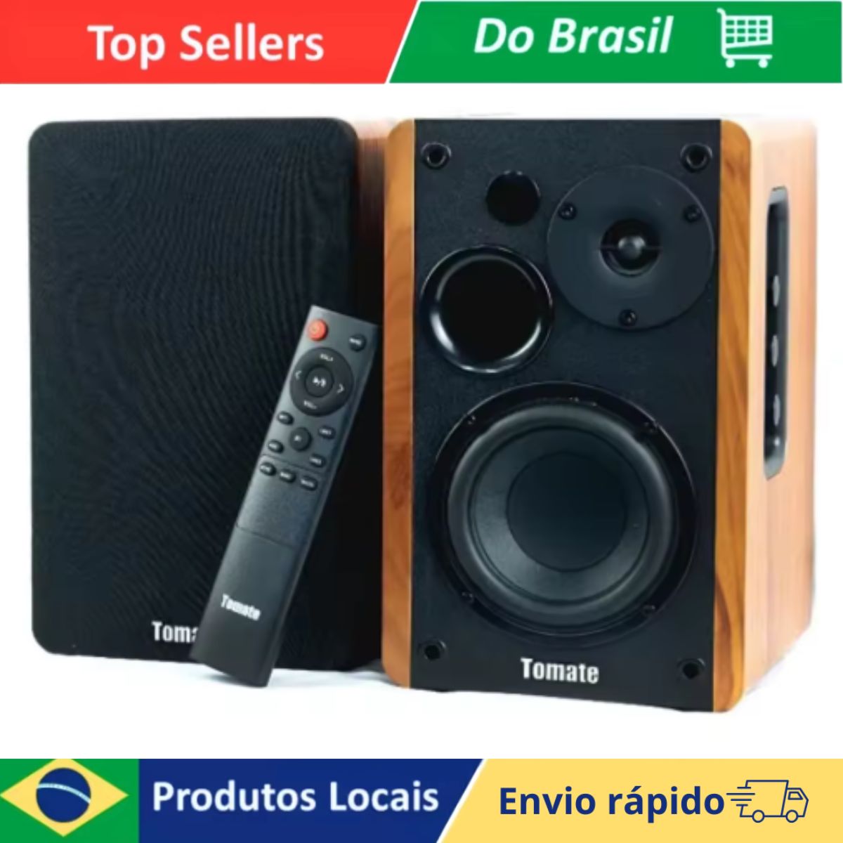 [R$491 "MOEDAS"/BR] Monitores de Áudio, Caixas De Som Ativas Bluetooth/Aux/Óptico TOMATE MTS-2026