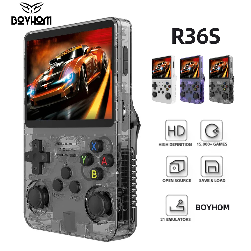 [R$149 Moedas] R36S Console Portátil Retrô Tela 3,5 IPS polegadas, 21+ emuladores, 64GB 15000 jogos