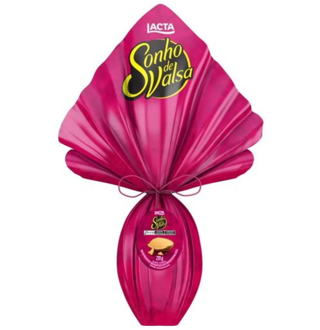Ovo de Páscoa Sonho de Valsa Chocolate ao Leite com Recheio na Casca 277g - Lacta