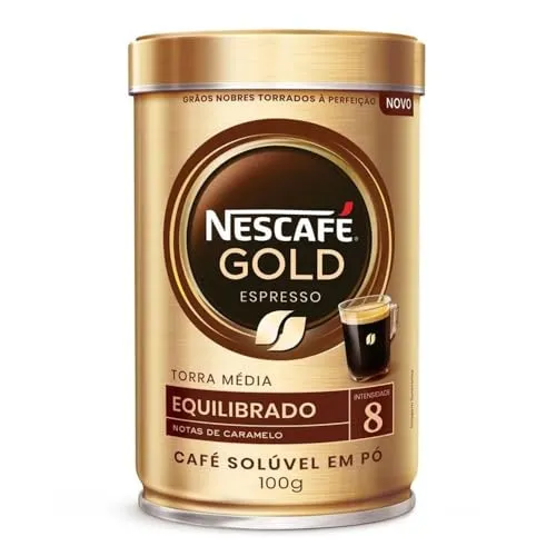(Rec) Nescafé Gold Espresso, Equilibrado 8, Café Solúvel em Pó, 100g