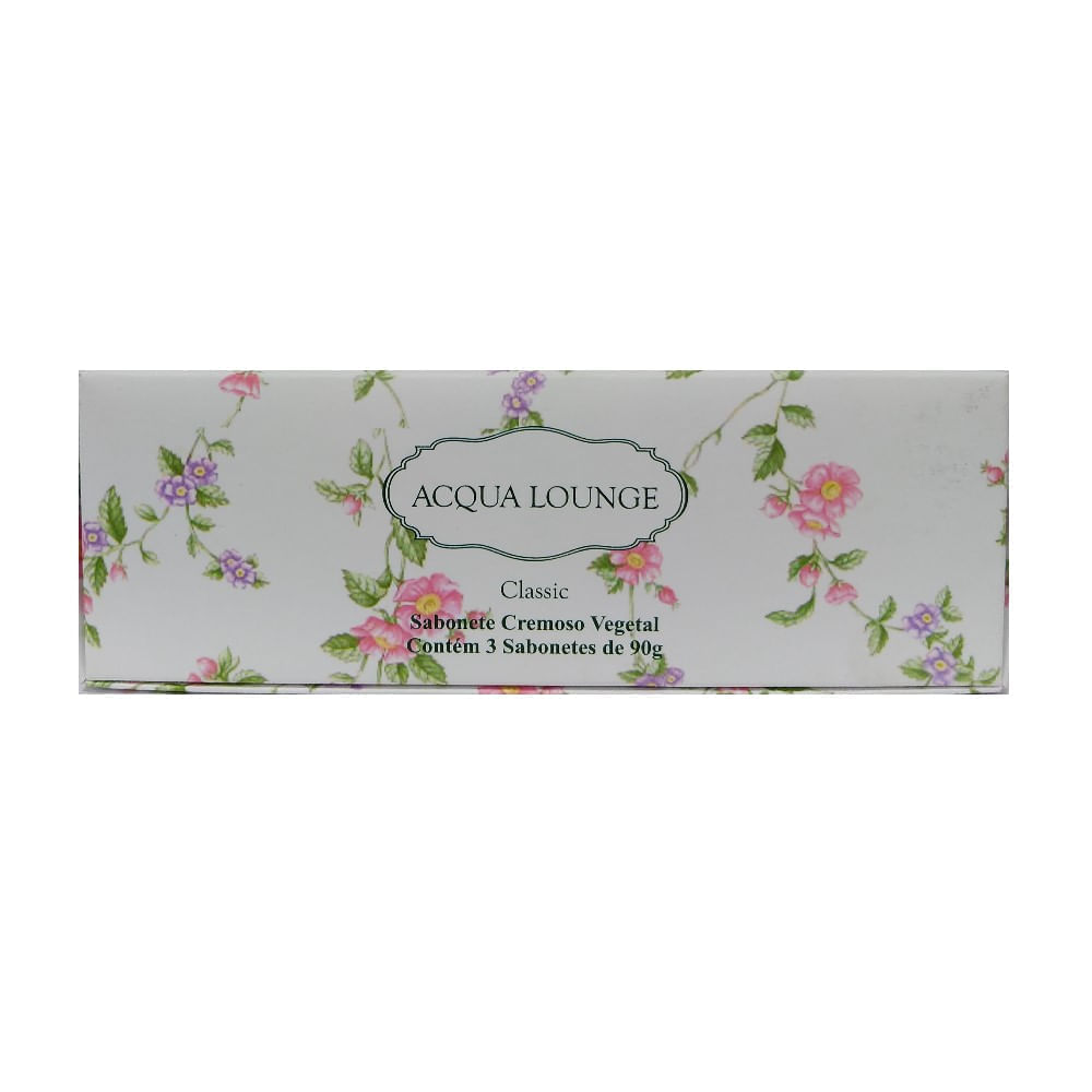 Estojo de Sabonete em Barra Acqua Lounge Classic 3 Unidades 90g Cada