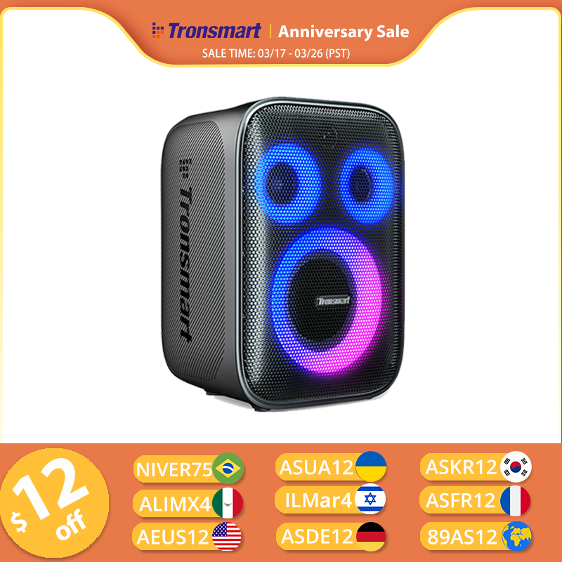 [R$886,09 MOEDAS/APP/BRASIL] Caixa de Som Bluetooth Tronsmart Halo 200 120W com Sistema de Som de 3 Vias, Custom EQ & luzes via APP