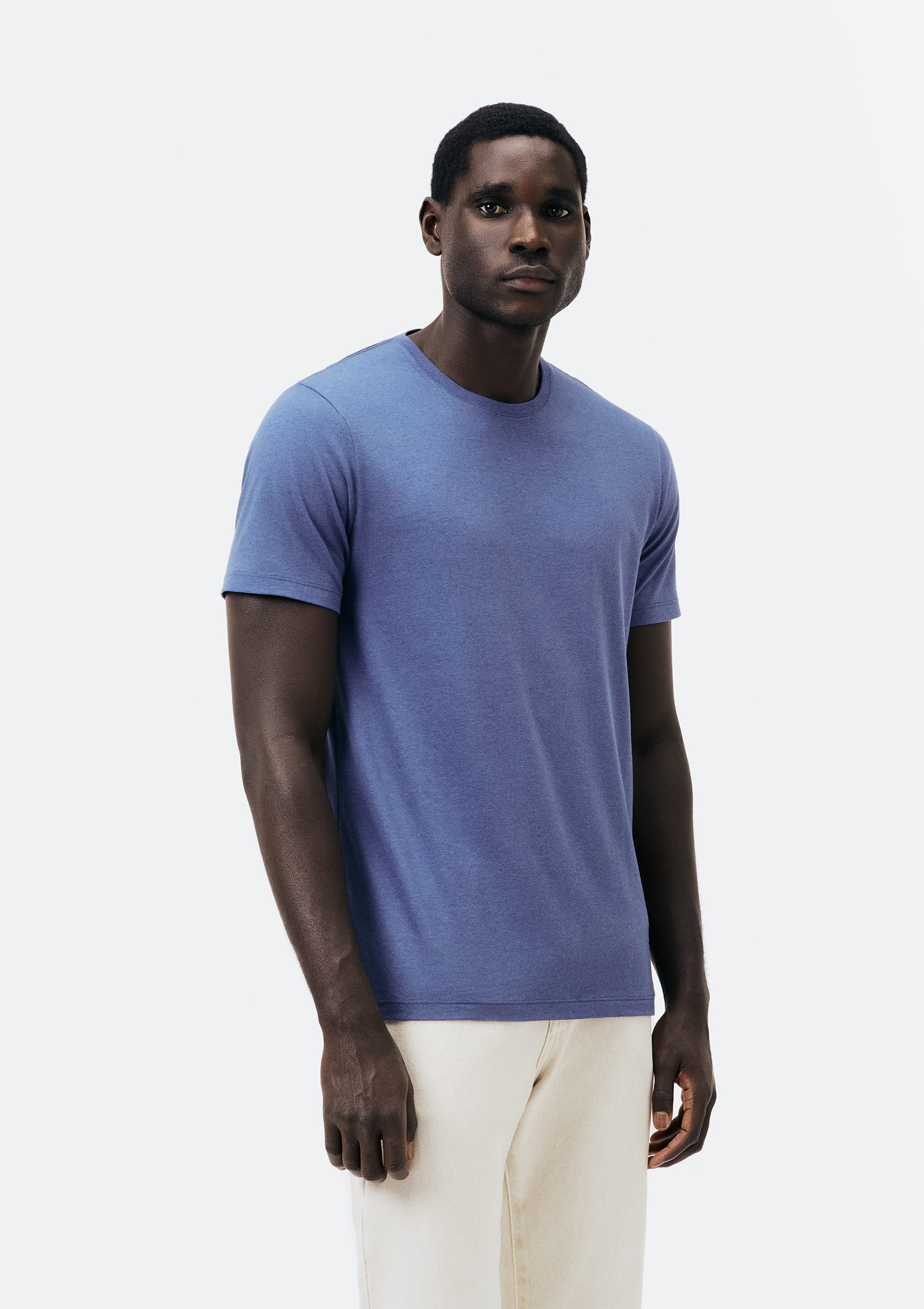 Camiseta Básica Masculina Em Malha H+ - Azul