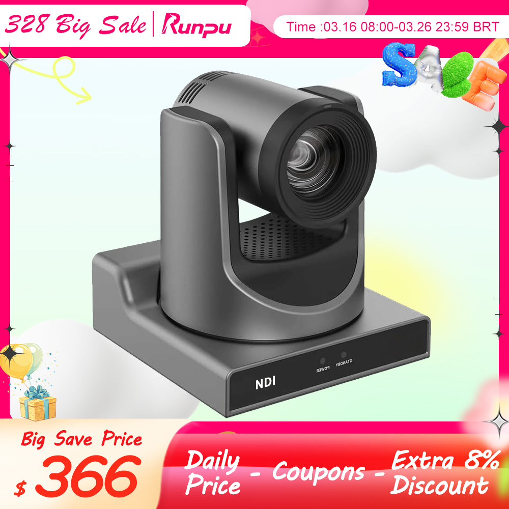 【Do brasil】Câmera PTZ Zoom 20x HDMI USB Runpu