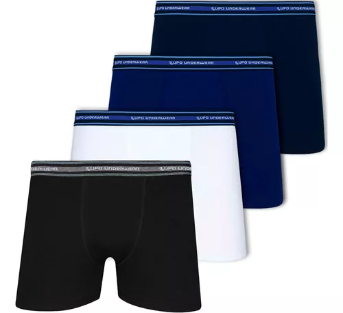Kit 4 Cuecas Boxer Lupo Em Algodão Masculina Cotton Original