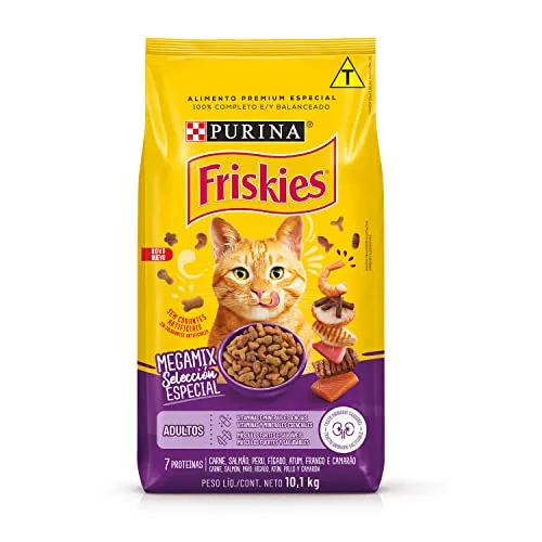 [REC+LEVE2 UNID R$103 cada] Purina Friskies, Friskies Megamix - Ração Gatos Adultos,10.1Kg