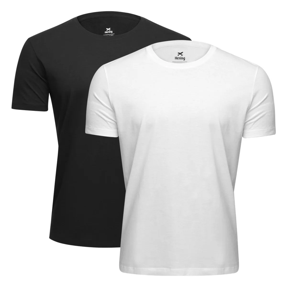 【Tam.: P M G GG 】Kit Camisetas Hering Slim Básicas 2 Peças Masculino