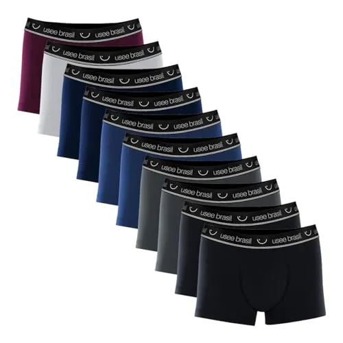 [Prime] Kit Com 10 Cuecas Boxer Algodão Adulto Usee Brasil