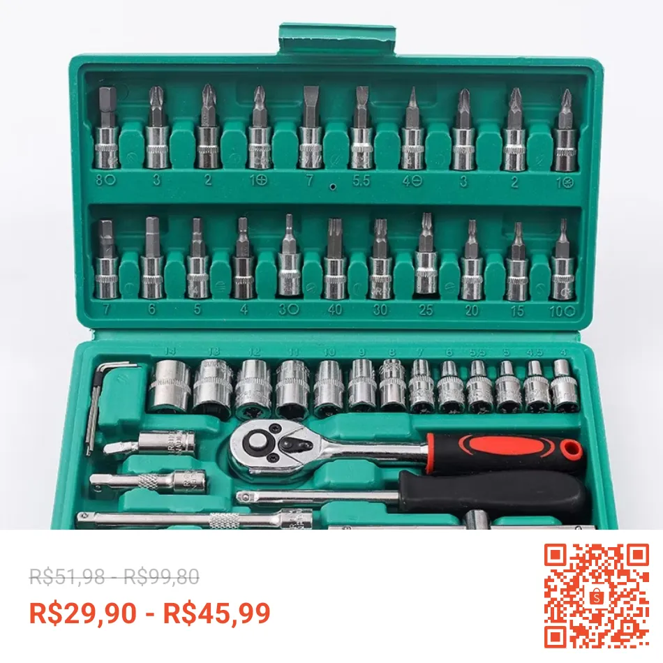 Jogo de chave catraca 40 peças