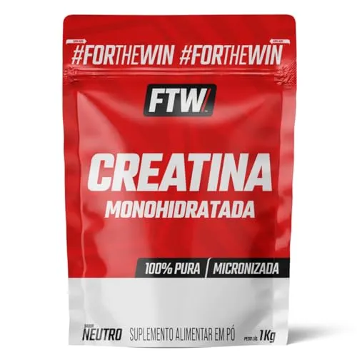 FTW Creatina Monohidratada 100% Pura - Explosão de Energia, Força e Resistência - Absorção Rápida para Ganho de Massa e Performance - Refil 1kg