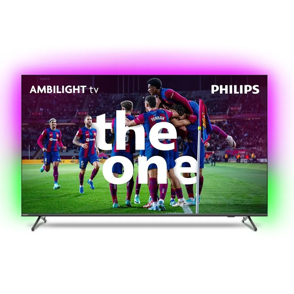 Smart TV Phillips 55 PUG8808 4K Ambilight 3 Lados Controle Remoto com Comando de Voz Google Assistant Alexa