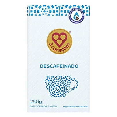 [REC | +por- R$19,41] 3 Corações Café Torrado e Moído Descafeinado 100% Arábica, 250G