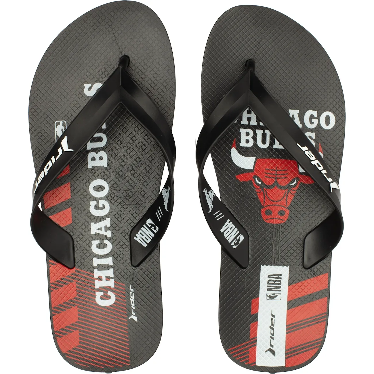 Chinelo Grendene Rider NBA Chicago Bulls Feel Dedo Adulto