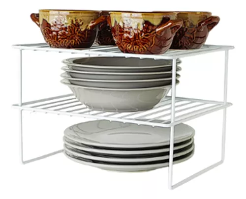 Organizador Rack Para Armário 3 Níveis 30cm Cozinha Despensa Cor Branco