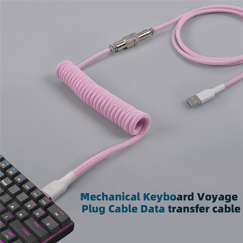 [Com taxa] Cabo enrolado para teclado mecânico, tipo c, porta usb