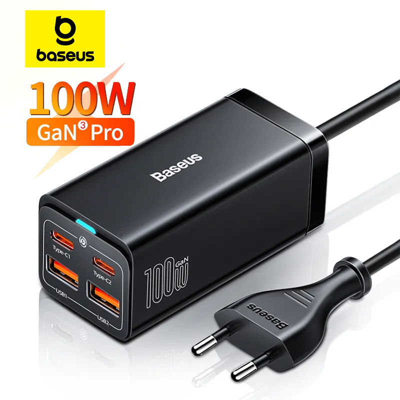 Baseus GAN3 Carregador de Mesa 100W/65W USB-C QC3.0