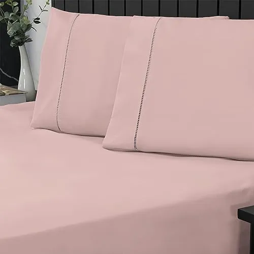 Jogo de Cama Queen Percal 400 Fios Ponto Palito 03 Peças, Antiácaro, Anti-pilling com Toque Macio - Rosê
