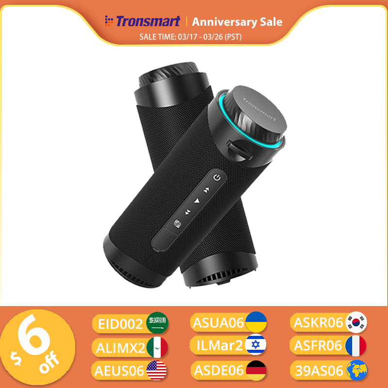 [do Brasil] Caixa de Som Bluetooth 360° LED Tronsmart T7