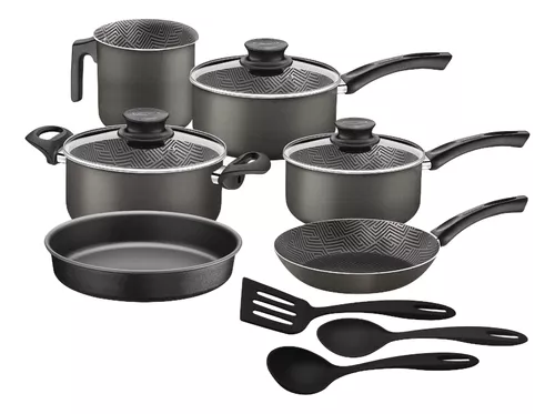 Jogo De Panelas Tramontina Paris 9 Peças Antiaderente Chumbo