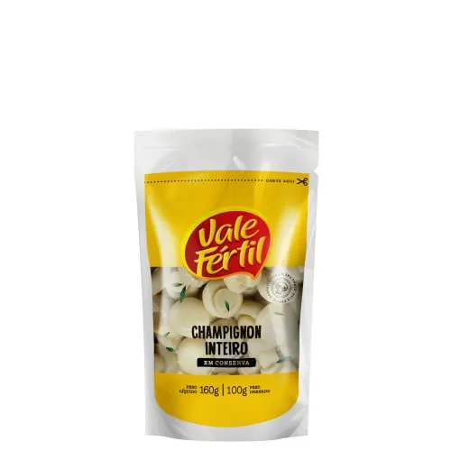 Vale Fértil Cogumelo Champignon Em Conserva Inteiro Sachê 160G