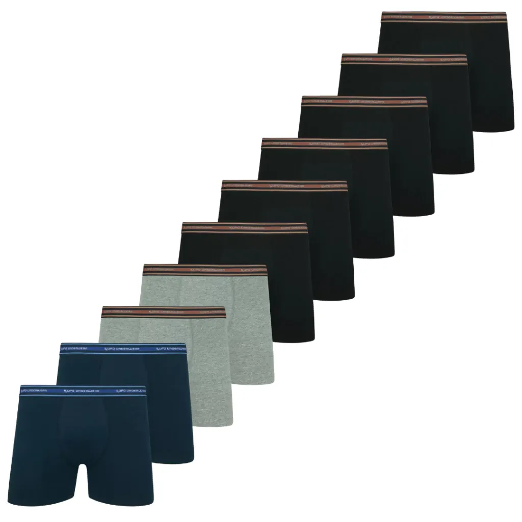 Kit 10 Cuecas Lupo Boxer Masculinas Atacado Box Algodão