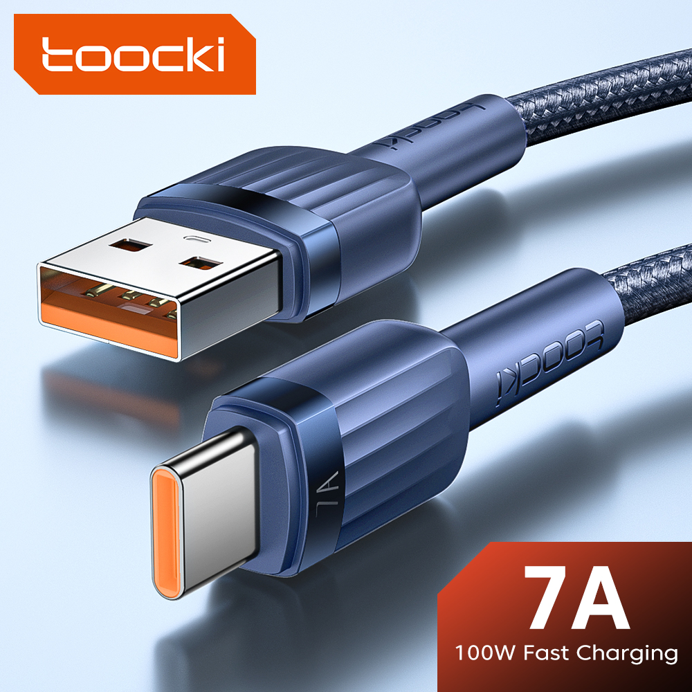 [Moedas/Leve 6 R$36] [Cada R$6] Toocki 3 metros 7a 100w cabo de carregamento rápido USB-C