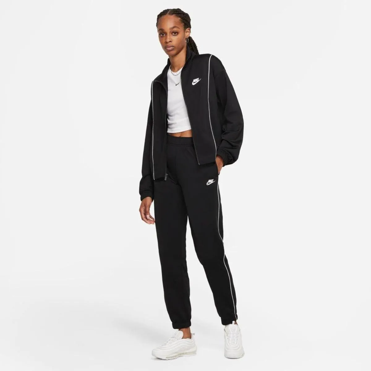 【Tam.: EP P M G e GG】Agasalho Nike Sportswear Feminino - Kit com jaqueta + calça
