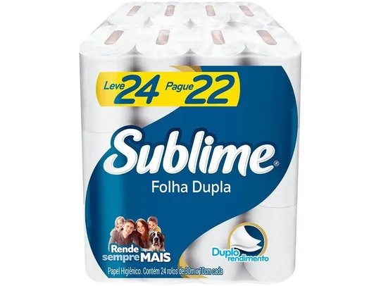 Selecionados [Levando 3 Pague 21] Papel Higiênico Folha Dupla Sublime Softys 24 Rolos 30m
