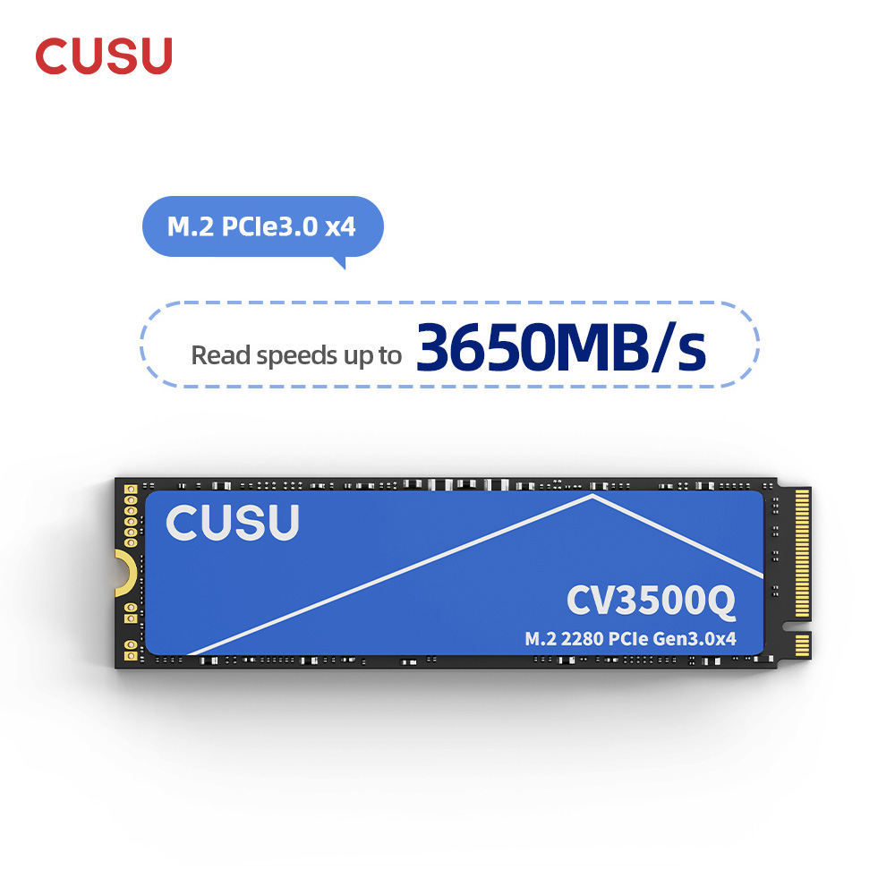 Cusu SSD M2 1tb NVMe 2280 PCIe3.0x4 Disco Rígido de Estado Sólido para Laptop