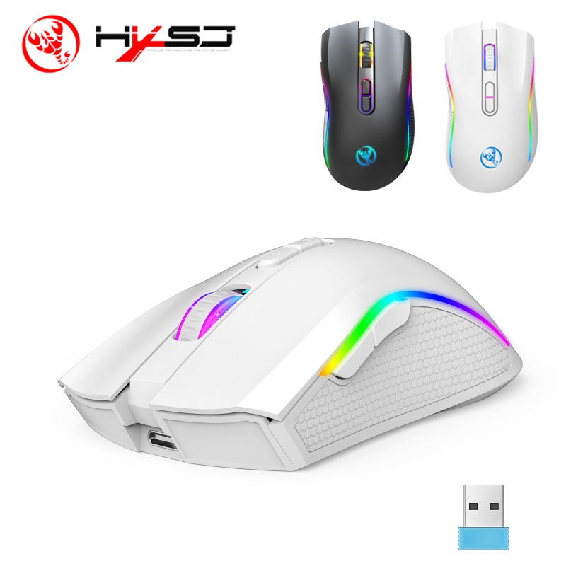 [Taxa inclusa / Moedas R$36] Mouse Gamer Sem Fio HXSJ T69 – Ergonômico, RGB, 2.4G, Portátil para PC e Laptop