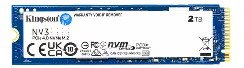 SSD Kingston NV3 M.2 2280 NVMe 2TB – PCIe Gen 4.0, Leitura 6000MB/s, Gravação 5000MB/s, Azul