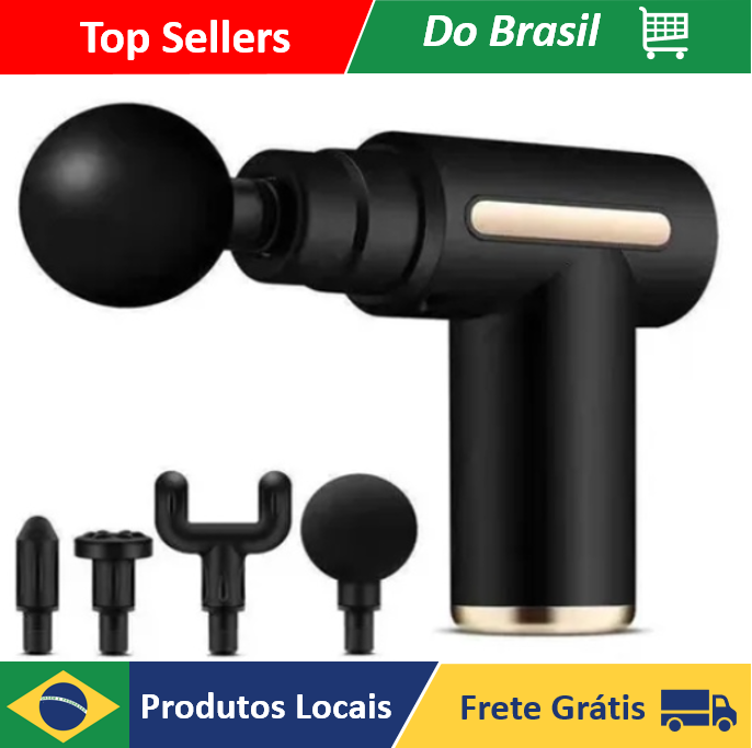 [Do Brasil/R$23,40 Moedas / App] Pistola Massageadora Elétrica Profissional – Portátil, Ideal para Relaxamento Muscular