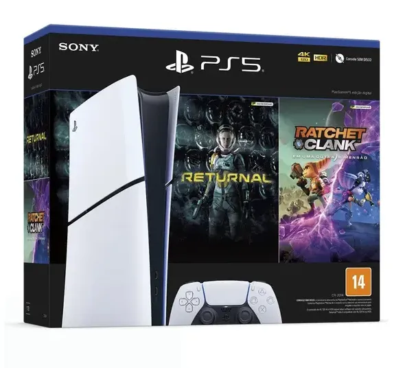 Console PlayStation 5 Midia Digital Slim 1TB com 2 Jogos Sony