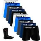 Kit 10 Cueca Boxer Reebok Sem Costura Box + 2 Meias Sandrini