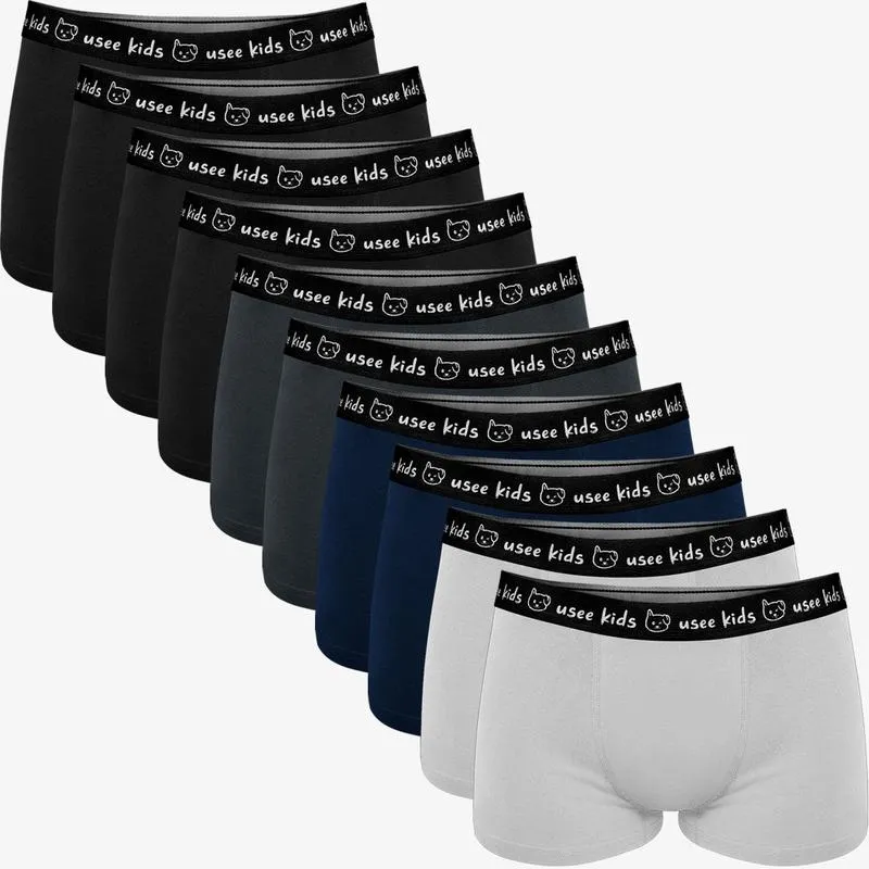 Kit Com 10 Cuecas Boxer Kids Algodão Confortável Usee Brasil