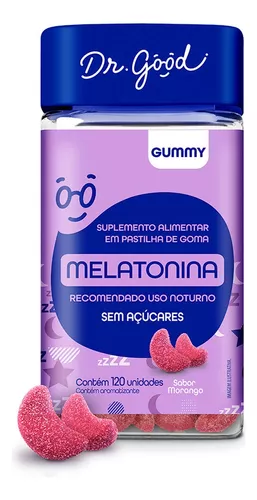Melatonina Em Gomas Sabor Morango - 120 Gomas - Fini Dr Good